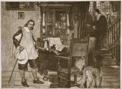 Mr. Oliver Cromwell besucht Mr. John Milton, Illustration aus 