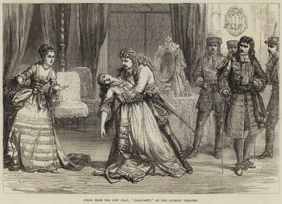 Szene aus dem neuen Stück, Clancarty, im Olympic Theatre von David Henry Friston