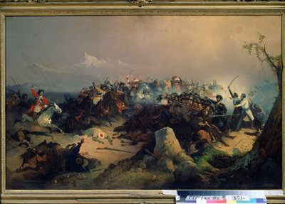 Angriff der Tscherkessen auf die russische Kavallerie am 24. Mai 1846 von David Johann Friedrch Koenig