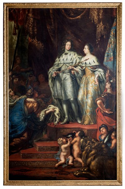 Allegorie über wie König Karl XI die Regierung von seiner Mutter Hedvig Eleonora übernimmt von David Klöcker Ehrenstrahl