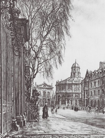 Oxford: Die Broad von den Trinity Gates von David Muirhead (after) Bone