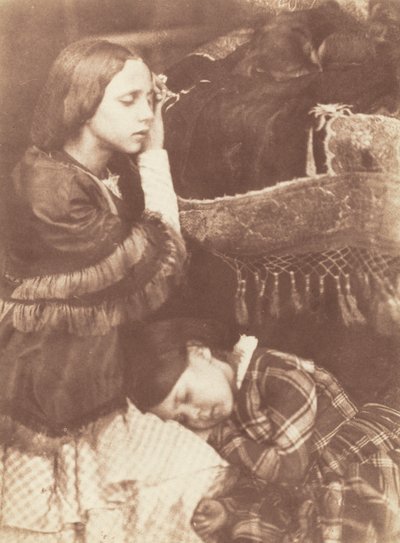 Die drei Schläfer: Sophia Finlay, Harriet Farnie und Brownie von David Octavius Hill, Robert Adamson