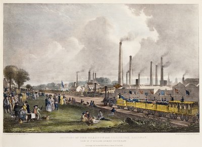 Ansicht von St. Rollox nach Südosten; Eröffnung der Glasgow und Garnkirk Eisenbahn, 1832 von David Octavius Hill