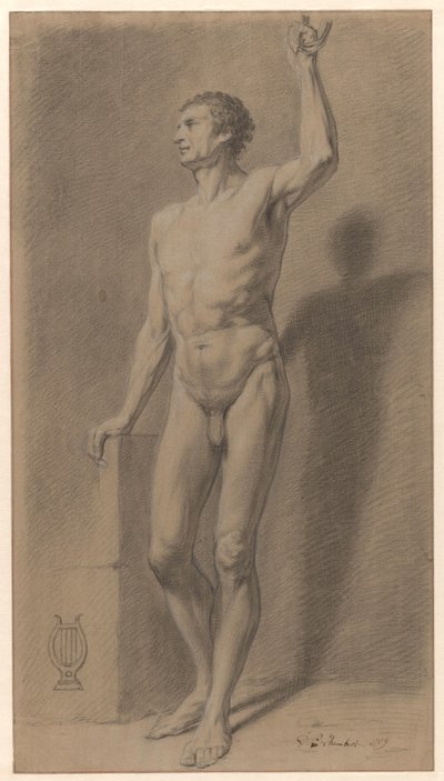 Stehender männlicher Akt; Akademiestudie von David Pièrre Giottino Humbert de Superville