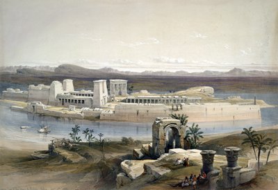 Gesamtansicht der Insel Philae, Nubien, November 1838 von David Roberts