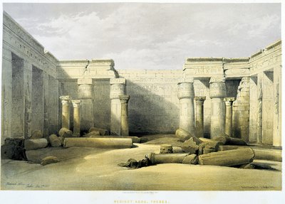 Medinet Abu (Medinet-Habou), Theben - in „Das Heilige Land“, London 1849 von David Roberts