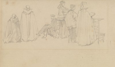 Studien von Figuren in einer Kirche von David Roberts