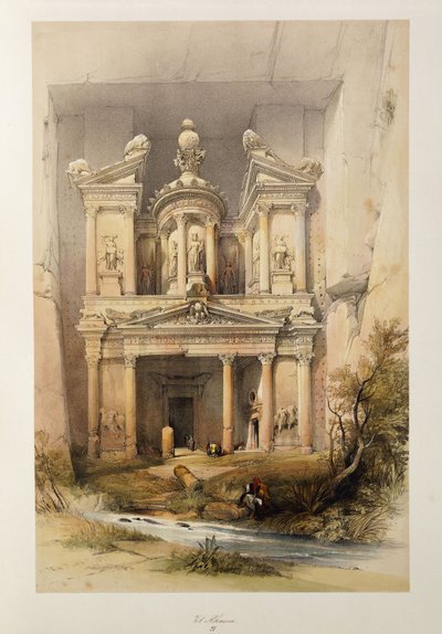 Der Schatz - El Khasne, aus der Serie "Das Heilige Land", 1842-1849 von David Roberts