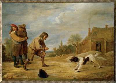 Bauernjunge mit Hund von David the Younger Teniers