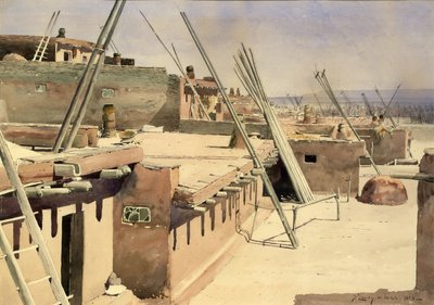 Straße im Pueblo von Zuni, New Mexico von De Lancey Gill