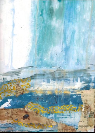 Abstrakter Ozean in Gold von Deb Chaney