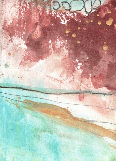 Abstrakter Gelassener Goldfluss von Deb Chaney