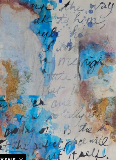 Modernes abstraktes Blau-Gold von Deb Chaney