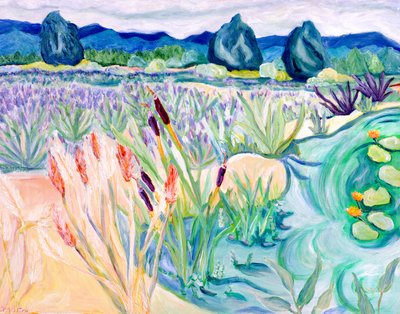 Sauvie Landschaft, 2015 (Acryl auf Leinwand) von Deborah Eve Alastra