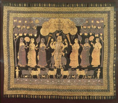 Krishna und seine Gopis von Deccani School