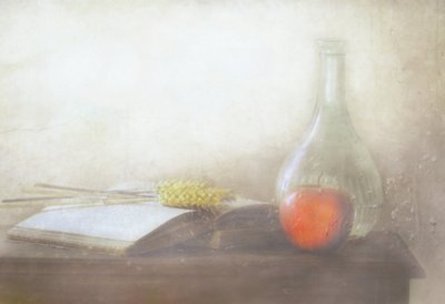 Vintage-Buch und Apfel von Delphine Devos