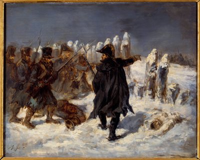 Russischer Rückzug. Napoleonischer Krieg (1812). Marschall Michel Ney (1769 - 1815) an der Redoute von Kovno (1812) von Denis Auguste Marie Raffet