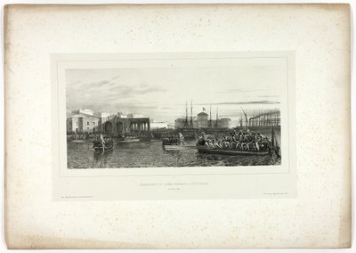 Die französische Armee landet in Civita-Vecchia, 25. April 1849, aus Souvenirs d’Italie: Expédition de Rome von Denis Auguste Marie Raffet