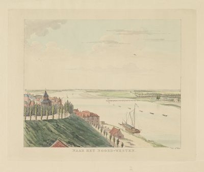 Ansicht des Valkhofs und der Waal nordwestlich von Nijmegen von Derk Anthony van de Wart