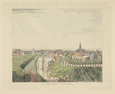 Nijmegen, Blick von der Belvédère nach Westen von Derk Anthony van de Wart