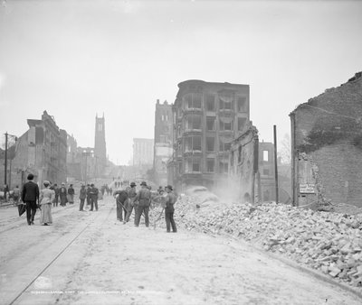 Beseitigung der Trümmer in der California Street, San Francisco von Detroit Publishing Co.