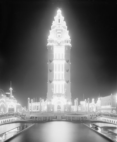 Dreamland bei Nacht, Coney Island, New York City, um 1905 (s/w Foto) von Detroit Publishing Co.