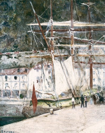 "Ansicht des Hafens von San Sebastian (San Sebastian, San Sebastian) in Spanien". Gemälde von Dario de Regoyos (1875-1913) San Sebastian. Städtisches Museum von San Telmo von Diario or Dario de Regoyos y Valdes