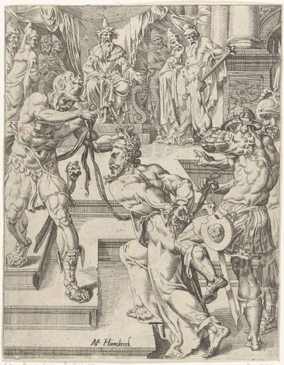 Christus vor Kajaphas von Dirck Volckertsz. Coornhert (attributed to)