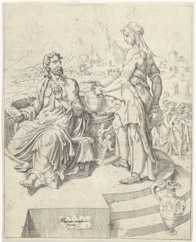 Gespräch mit der Samariterin von Dirck Volckertsz. Coornhert (attributed to)