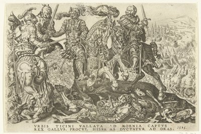 Gefangennahme von Franz I. während der Schlacht von Pavia, 1525 (Siege von Karl V.) von Dirck Volckertsz. Coornhert (possibly)