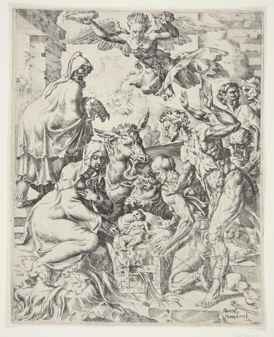 Die Anbetung der Hirten von Dirck Volckertsz. Coornhert
