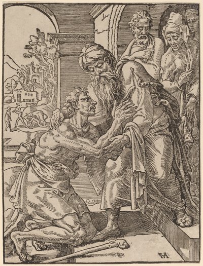 Die Rückkehr des verlorenen Sohnes von Dirck Volckertz Coornhert after Maerten van Heemskerck
