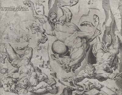 Die Welt vergeht zusammen mit Wissen und Liebe, aus Die ungebändigte Welt, Platte 4..., 1550 von Dirck Volkertsen Coornhert