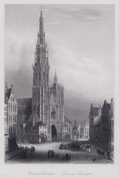 Kathedrale von Antwerpen von Domenico (after) Quaglio