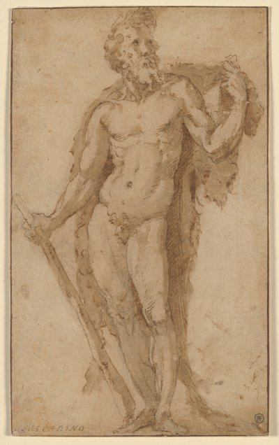 Herkules, stehend mit einer Keule von Domenico Beccafumi