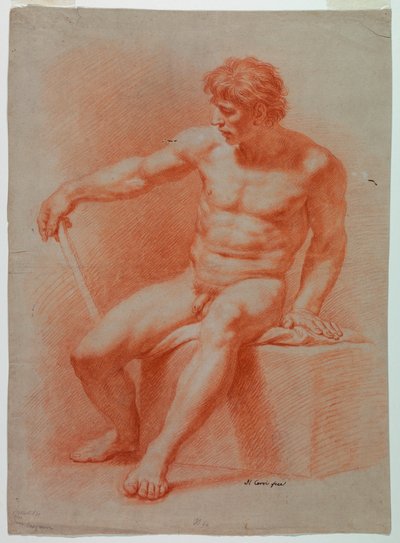 Zeichnung, Akt, ca. 1740 von Domenico Corvi