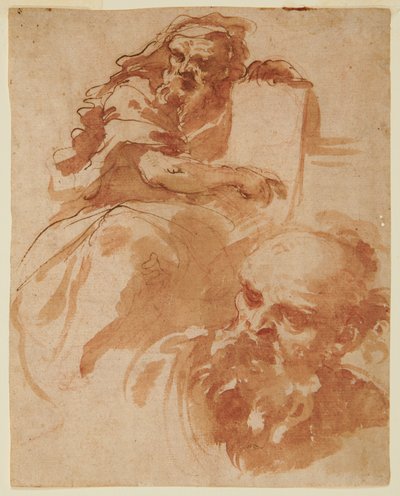 Seated Prophet (Recto) von Domenico Maria Canuti