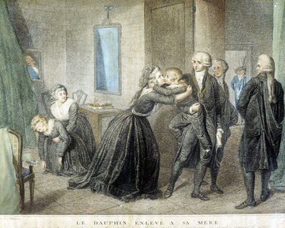 Der Louis-Delfin wird seiner Mutter Marie Antoinette (in ihrem Tempelgefängnis) entrissen, 1. Juli von Domenico Pellegrini