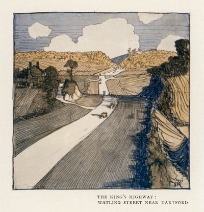 Die Königsstraße, Watling Street in der Nähe von Dartford von Donald (after) Maxwell