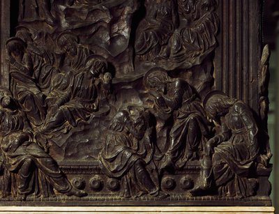 Anbetung im Garten, Detail vom linken Kanzel, von Donatello, Basilika des Heiligen Laurentius, Florenz, Italien von Donatello