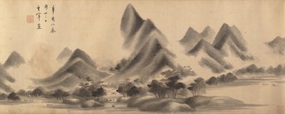 Landschaft im Stil von Mi Fu, datiert 1611 und 1612 von Dong Qichang