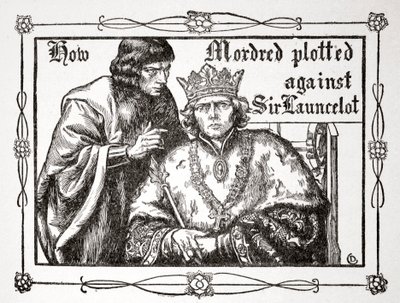 Wie Mordred gegen Sir Launcelot intrigierte, 1905 von Dora Curtis