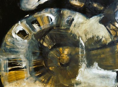 Abstrakte goldene Spirale von Doris Schmitz