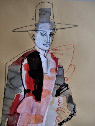 Elegante Figur mit Hut von Doris Schmitz