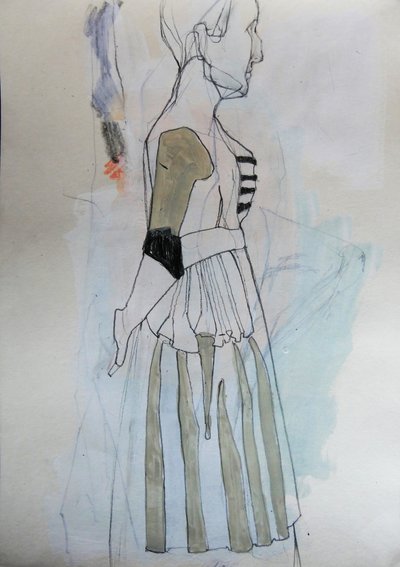 Elegante Profilschizze von Doris Schmitz