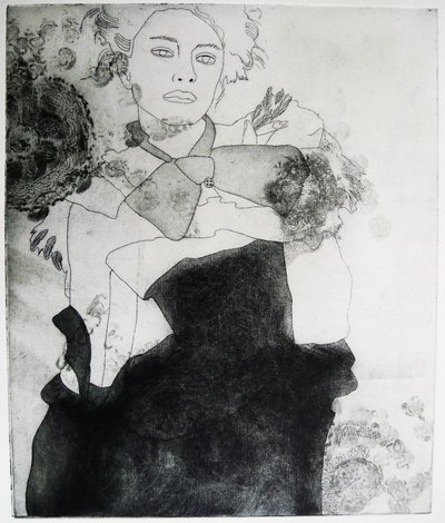 Monochromes Modeporträt von Doris Schmitz