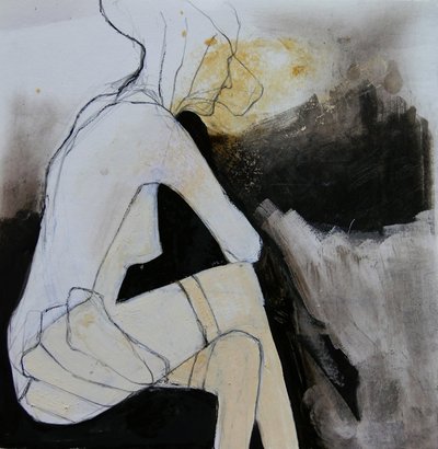 Nachdenkliche sitzende Frau von Doris Schmitz