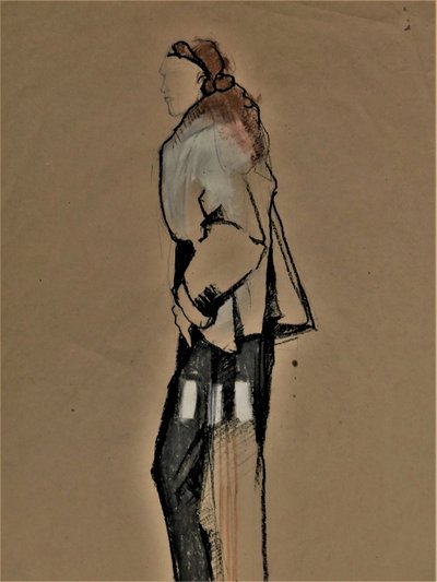 Stehende Frauenskizze von Doris Schmitz