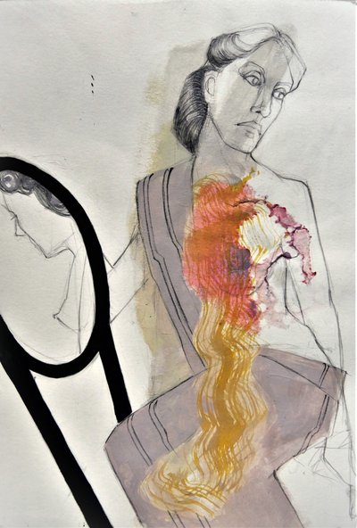Frau mit innerem Feuer von Doris Schmitz