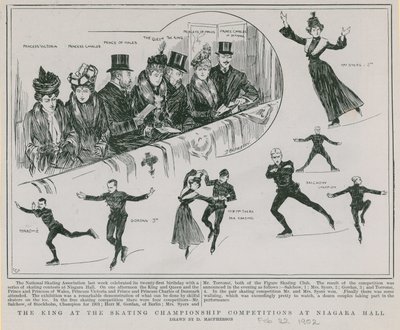 Schlittschuhmeisterschaftswettbewerbe in der Niagara Hall (Gravur) von Douglas Macpherson